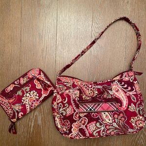 Vera Bradley Burgundy Paisley Shoulderbag & Wallet